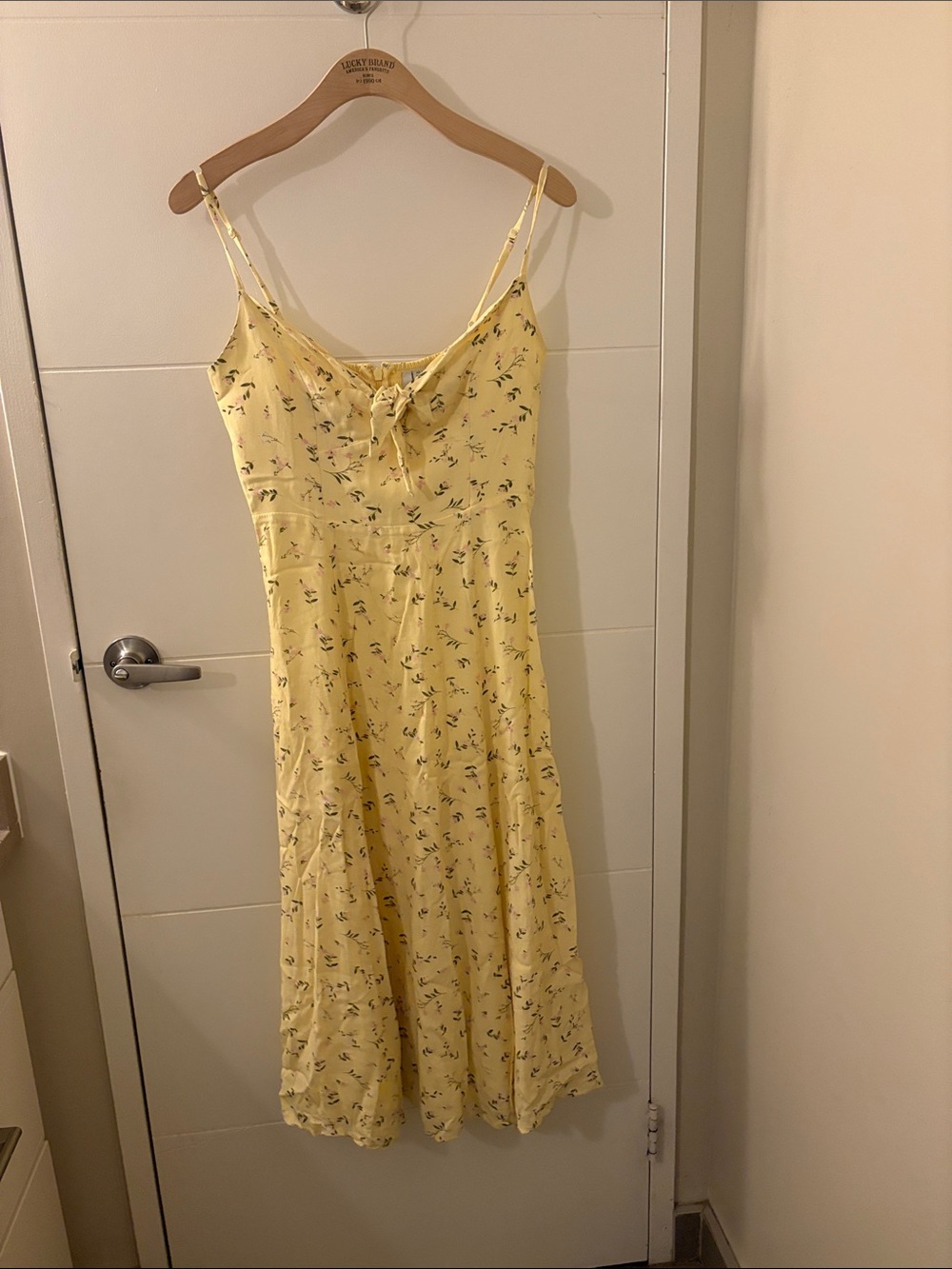 Ever New Yellow Floral Tie-Front Midi Dress